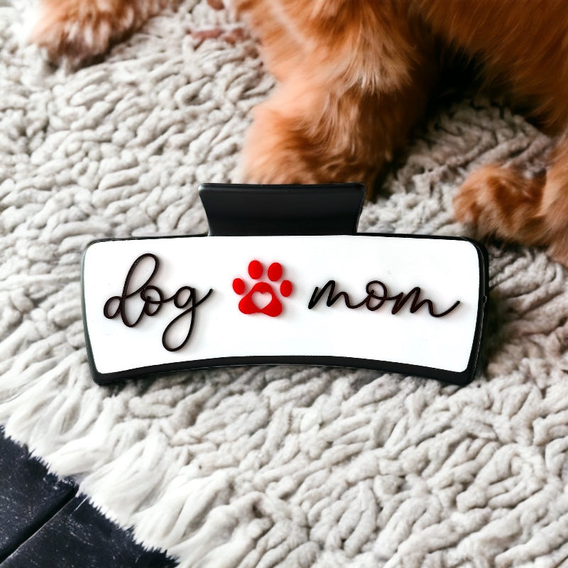 Dog Mom Hair Claw Clip