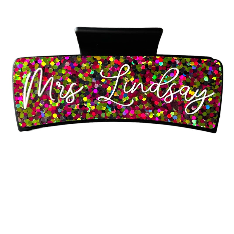 Teach Personalized Name Hair Claw Clip