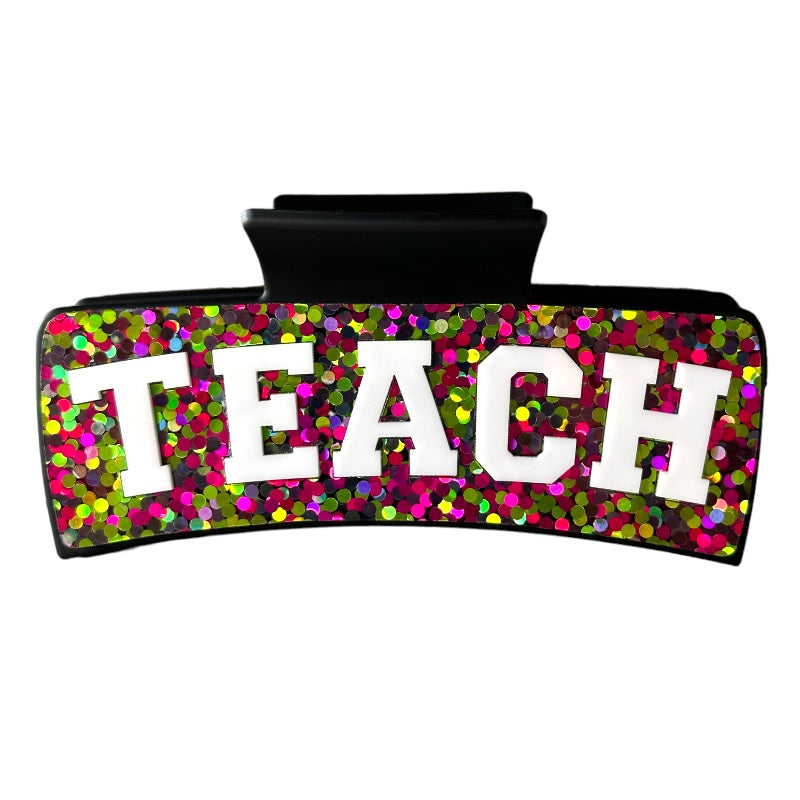 Teach Personalized Name Hair Claw Clip