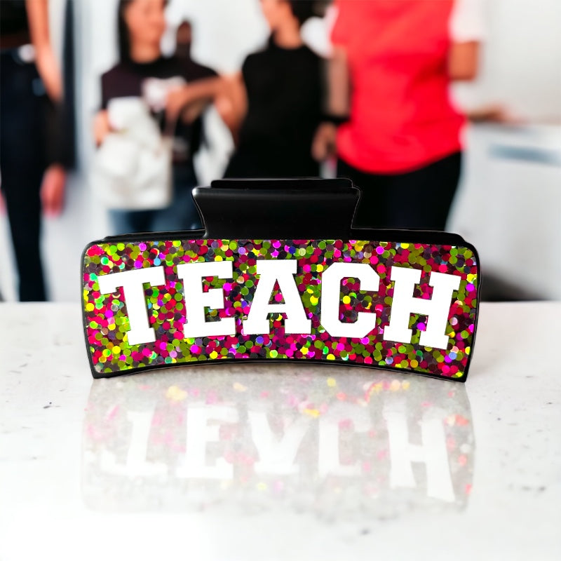 Teach Personalized Name Hair Claw Clip
