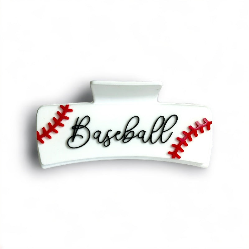 Baseball Mom Personalized Number Hair Claw Clip